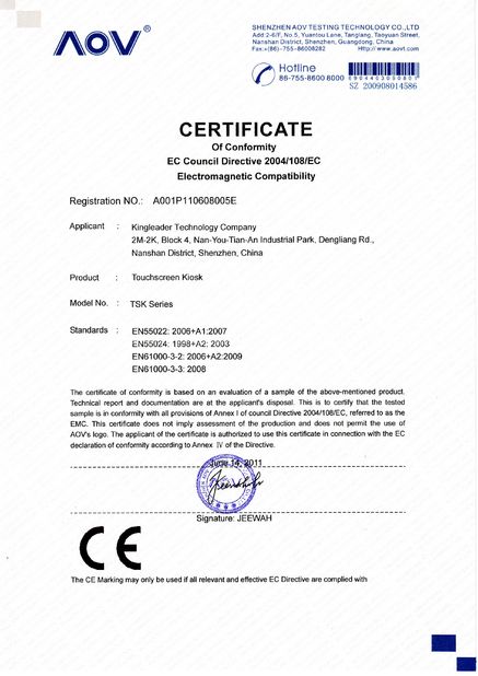 Chine KINGLEADER Technology Company certifications